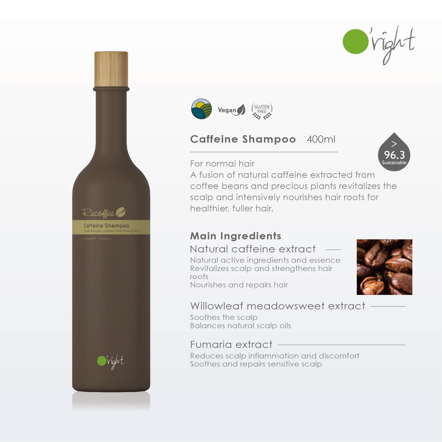 O'right Caffeine Shampoo 400ml