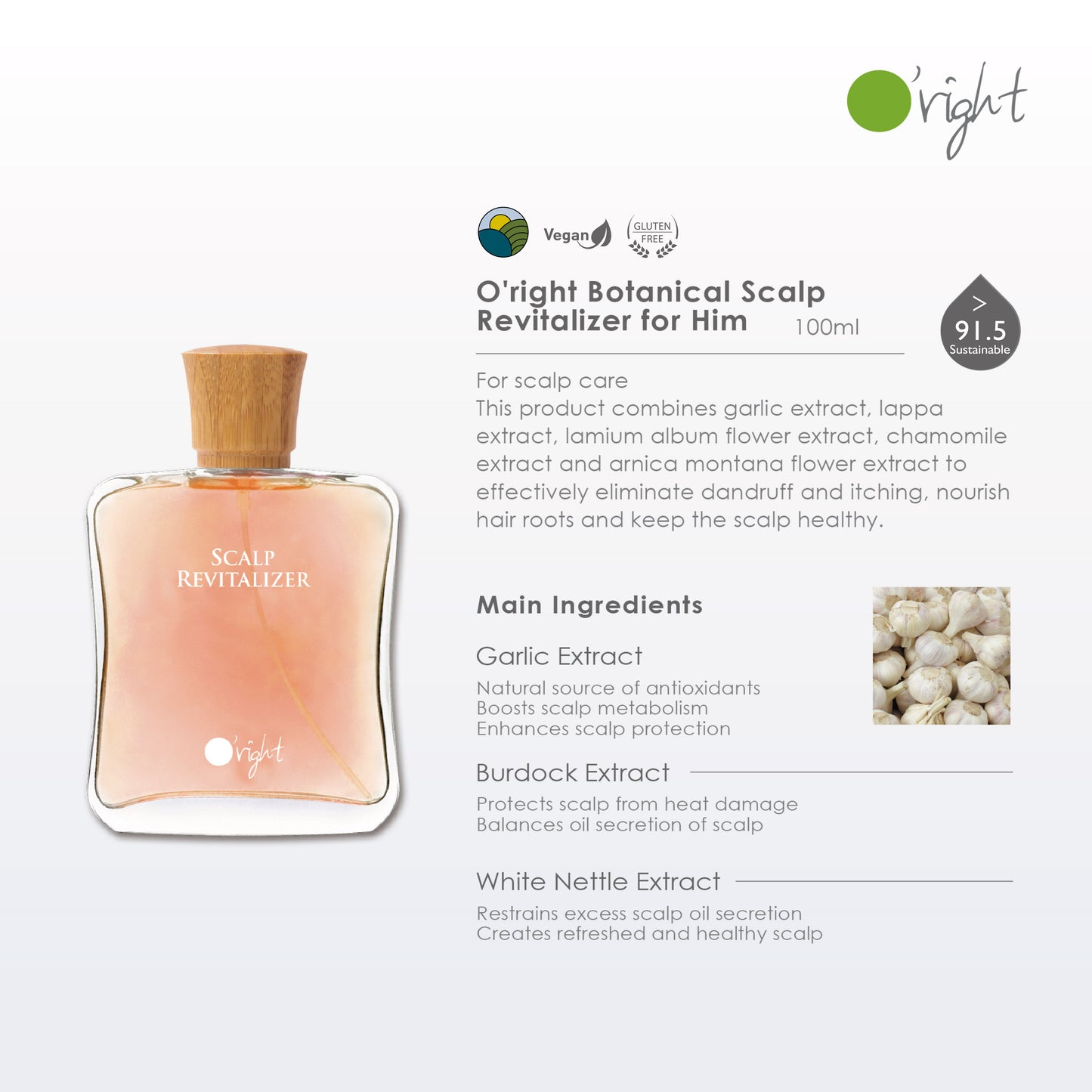 O'right Botanical Scalp Revitalizer for Him 100ml