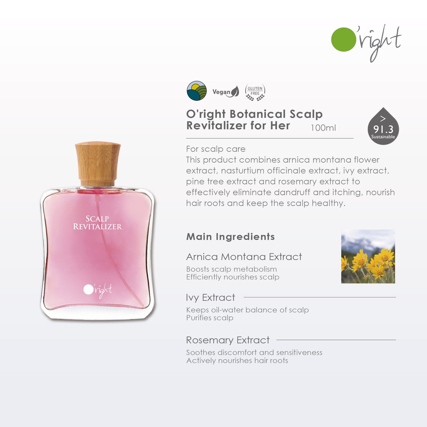 O'right Botanical Scalp Revitalizer for Her 100ml