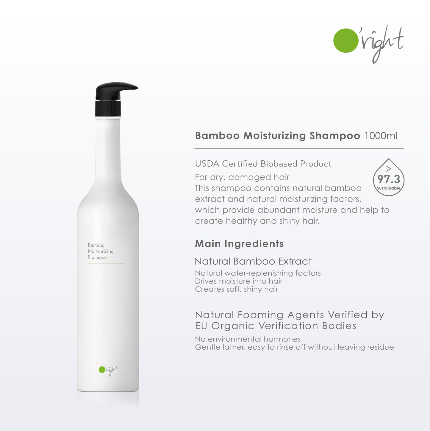 O'right Bamboo Moisturizing Shampoo 1000ml