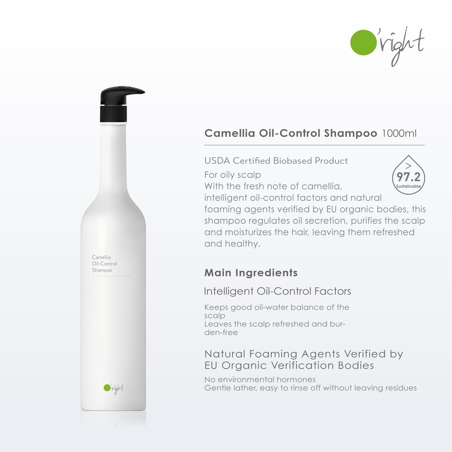 O'right Camellia Oil-Control Shampoo 1000ml