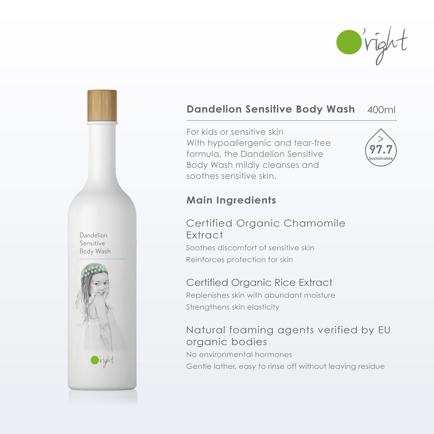 O'right Dandelion Sensitive Shampoo 400ml