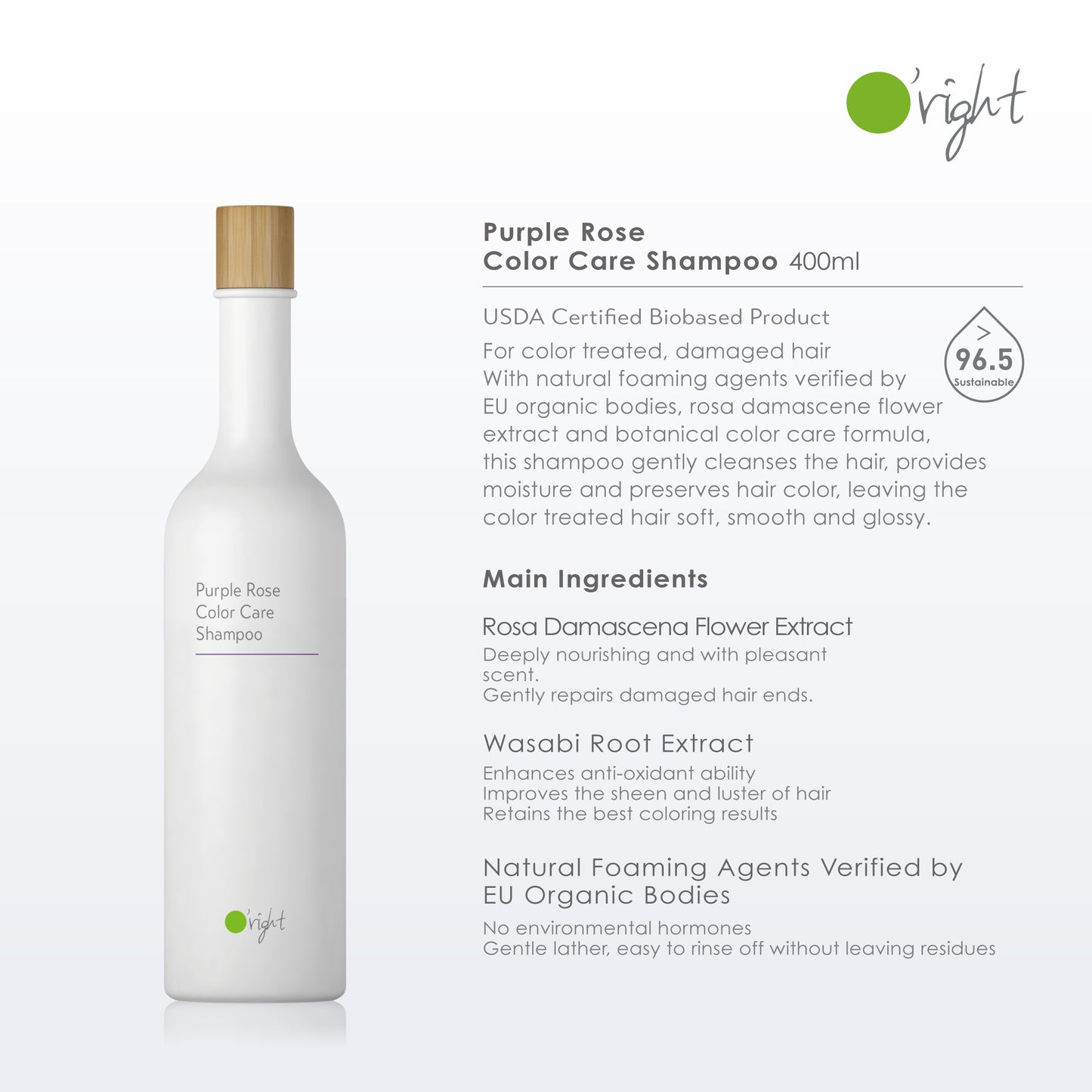 O'right Purple Rose Color Care Shampoo 400ml